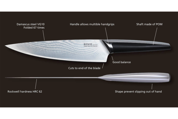 Beskrivelse af Risvig Damaskus knive